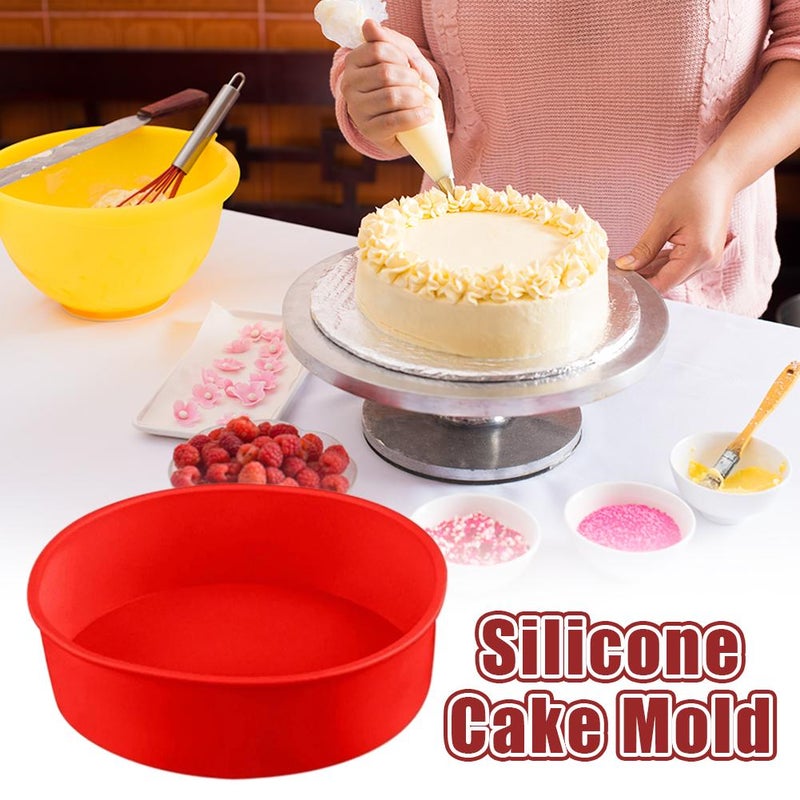 Silicone Cake Molds 8 Inch Round - Flexible Non-Stick Cake Pans for Baking, Easy-Release Dessert Pan for Home Bakers and Beginners (6inch) - Image 3